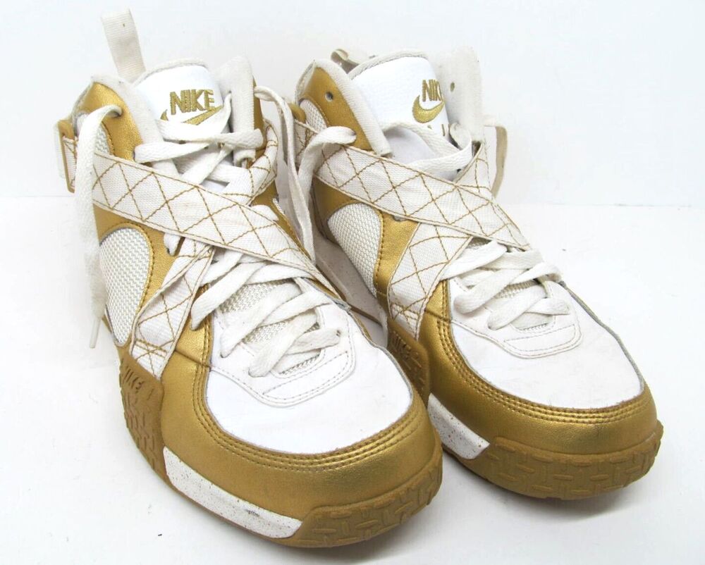 Nike Air Raid 642330-007 Mens Metallic Gold Basketball Sneakers US 8.5 EUR 42